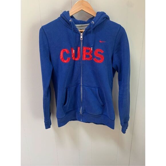 Nike Chicago Cubs Womens Zip up Hoodie Sweatshirt Large - Picture 1 of 6